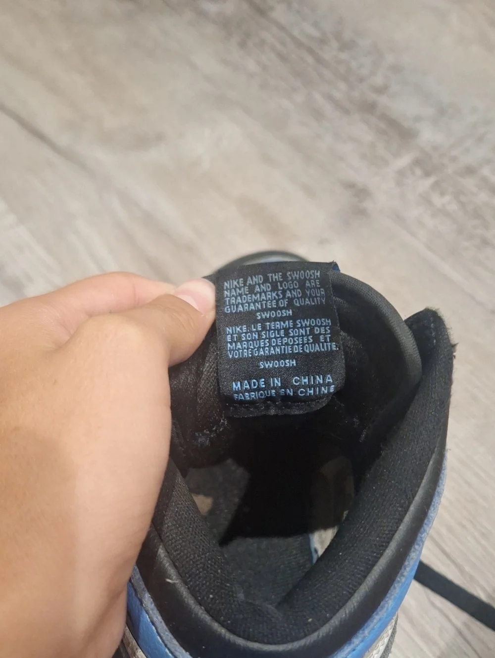 Nike Kids High-Top Sneakers in Black and Light Blue